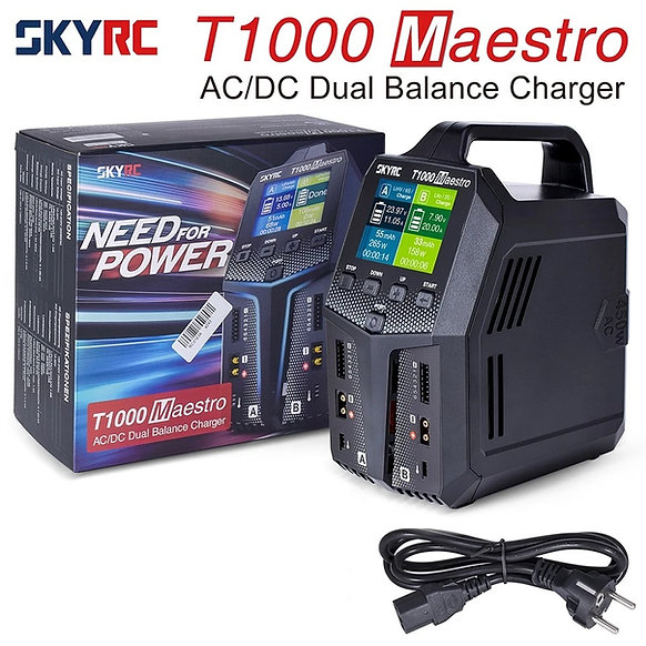 SkyRC T1000 Maestro Charger 1-6S LiPo/LiFe/Lilon/LiHV AC 450W / DC 1000W 20A