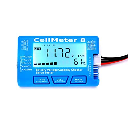 CellMeter 8 Battery Checker & Balancer for accurate battery voltage testing, balancing, and servo testing.