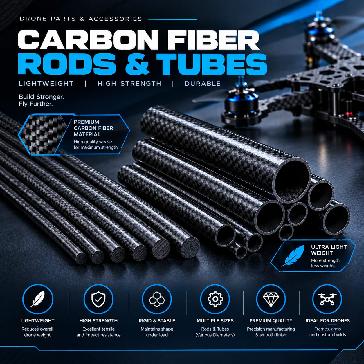 Carbon fiber rods and tubes Category