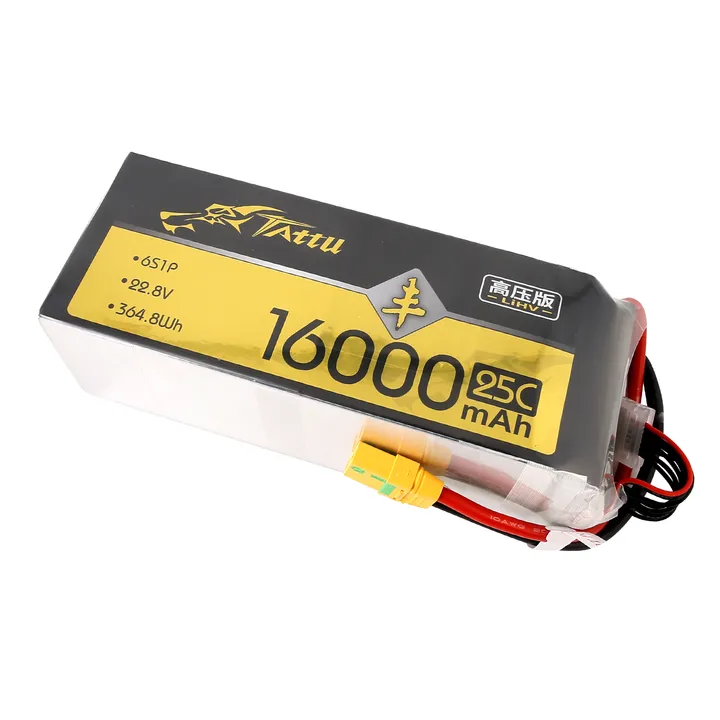 Tattu 16000mAh 6S 22.8V 25C HV Lipo Battery XT90S Plug Large Capacity Agricultural Drones