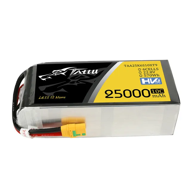 Tattu 25000mAh 6S 22.8V 10C High Voltage LiPo Battery with XT90 Plug