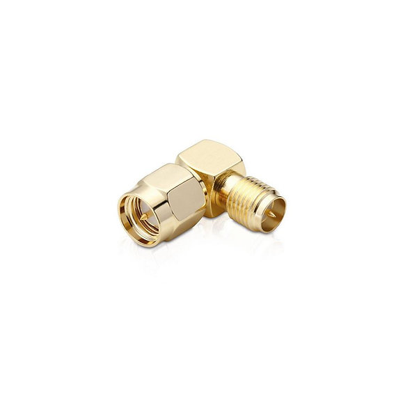 90 Degree SMA to RP-SMA Adapter (two pins)