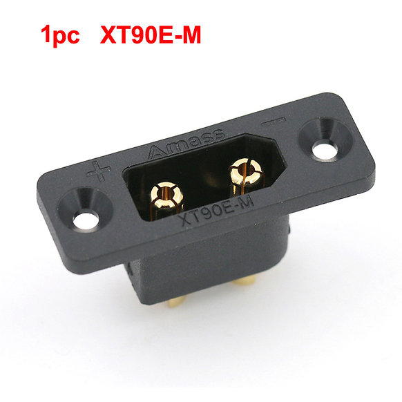 1PCS AMASS Plug XT90E-M Fixed Black Gold-plated Male Connector