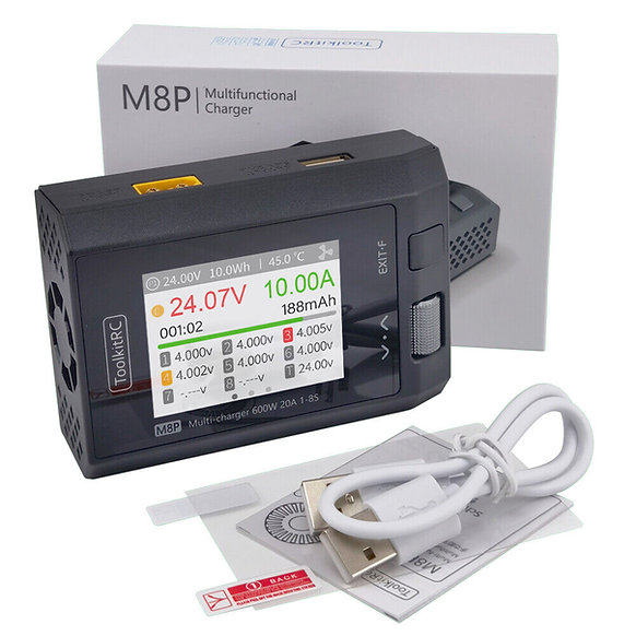 ToolkitRC M8P Balance Charger increase in accuracy power of 600W 20A 5V 1-8S